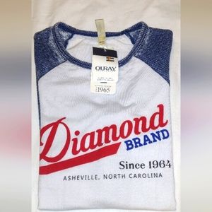 NWT OURAY Baseball T-shirt white/blue size S